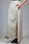 long flared skirt in pinstripe linen - ATELIER SUPPAN 