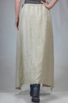 long flared skirt in pinstripe linen - ATELIER SUPPAN 