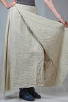 long flared skirt in pinstripe linen - ATELIER SUPPAN 