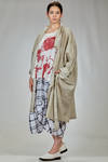 long and wide overcoat in flamed ramie canvas - MOYURU 