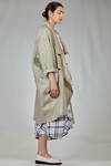 long and wide overcoat in flamed ramie canvas - MOYURU 