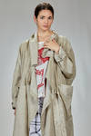 long and wide overcoat in flamed ramie canvas - MOYURU 