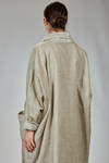 long and wide overcoat in flamed ramie canvas - MOYURU 