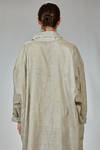 long and wide overcoat in flamed ramie canvas - MOYURU 