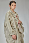 long and wide overcoat in flamed ramie canvas - MOYURU 