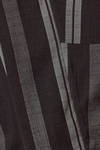 short and asymmetrical jacket in rayon canvas, polyester and nylon with vertical and diagonal irregular stripes - MOYURU 