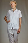 camicia al fianco in popeline di cotone ed elastan lavato e doppiato - AEQUAMENTE 