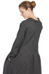 wide longuette dress in virgin wool tartan - ALBUM DI FAMIGLIA 