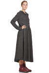 wide longuette dress in virgin wool tartan - ALBUM DI FAMIGLIA 