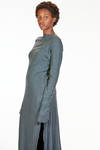 long and slim dress in very soft jersey of cotton, wool and yak - ATELIER SUPPAN 