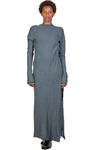 long and slim dress in very soft jersey of cotton, wool and yak - ATELIER SUPPAN 