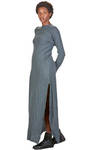 long and slim dress in very soft jersey of cotton, wool and yak - ATELIER SUPPAN 