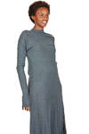 long and slim dress in very soft jersey of cotton, wool and yak - ATELIER SUPPAN 