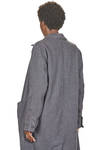 cappotto sotto al ginocchio in micro-pied de poul ad effetto denim di lana e lino - ATELIER SUPPAN 
