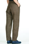 pantalone ampio in maglia ad effetto suede di viscosa, lino, poliammide, seta e cotone - BOBOUTIC 