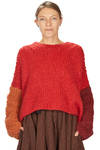 short and wide sweater in very soft hand-knitted cashmere knit - F-CASHMERE by FISSORE 