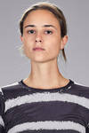 hip length t-shirt in striped polyester and elastane jersey - MARIA CALDERARA 