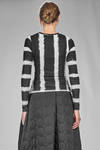 hip length t-shirt in striped polyester and elastane jersey - MARIA CALDERARA 