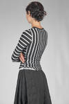 hip length t-shirt in striped polyester and elastane jersey - MARIA CALDERARA 
