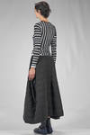 hip length t-shirt in striped polyester and elastane jersey - MARIA CALDERARA 