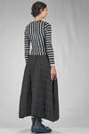 hip length t-shirt in striped polyester and elastane jersey - MARIA CALDERARA 