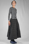 hip length t-shirt in striped polyester and elastane jersey - MARIA CALDERARA 