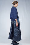 wide shawl with circular and solid collar in matelassé jersey with rayon, elastane and polyester - MARIA CALDERARA 