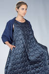 wide shawl with circular and solid collar in matelassé jersey with rayon, elastane and polyester - MARIA CALDERARA 