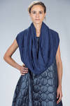 wide shawl with circular and solid collar in matelassé jersey with rayon, elastane and polyester - MARIA CALDERARA 