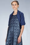 wide shawl with circular and solid collar in matelassé jersey with rayon, elastane and polyester - MARIA CALDERARA 