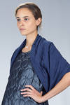 wide shawl with circular and solid collar in matelassé jersey with rayon, elastane and polyester - MARIA CALDERARA 