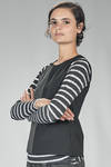 hip length waistcoat in two-tone stretch viscose, polyamide and elastane double jersey - MARIA CALDERARA 