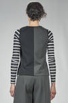 hip length waistcoat in two-tone stretch viscose, polyamide and elastane double jersey - MARIA CALDERARA 