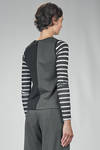 hip length waistcoat in two-tone stretch viscose, polyamide and elastane double jersey - MARIA CALDERARA 