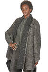 long and wide waistcoat in long-haired mouflon of virgin wool, mohair, viscose and melange polyamide - FORME D' EXPRESSION 