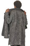 long and wide waistcoat in long-haired mouflon of virgin wool, mohair, viscose and melange polyamide - FORME D' EXPRESSION 