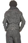 gilet lungo e ampio in mouflon a pelo lungo di lana vergine, mohair, viscosa e poliammide melange - FORME D' EXPRESSION 