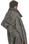 long and wide waistcoat in long-haired mouflon of virgin wool, mohair, viscose and melange polyamide - FORME D' EXPRESSION 