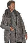 long and wide waistcoat in long-haired mouflon of virgin wool, mohair, viscose and melange polyamide - FORME D' EXPRESSION 