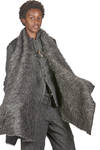 long and wide waistcoat in long-haired mouflon of virgin wool, mohair, viscose and melange polyamide - FORME D' EXPRESSION 