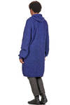 long and wide coat in melange knit of virgin wool and polyamide - FORME D' EXPRESSION 