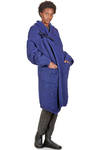 long and wide coat in melange knit of virgin wool and polyamide - FORME D' EXPRESSION 