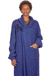 cappotto lungo e ampio in maglia melange di lana vergine e poliammide - FORME D' EXPRESSION 