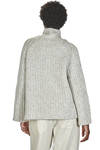 hip length sweater, wide, in ribbed knit of cotton, alpaca and wool - FORME D' EXPRESSION 