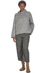 hip length sweater, wide, in ribbed knit of cotton, alpaca and wool - FORME D' EXPRESSION 