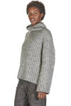 hip length sweater, wide, in ribbed knit of cotton, alpaca and wool - FORME D' EXPRESSION 