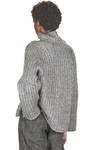 hip length sweater, wide, in ribbed knit of cotton, alpaca and wool - FORME D' EXPRESSION 