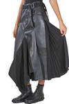 long multi-layered 'sculpture' skirt in polyurethane imitation leather and polyester plissé - JUNYA WATANABE 