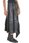 long multi-layered 'sculpture' skirt in polyurethane imitation leather and polyester plissé - JUNYA WATANABE 