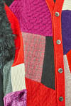 gilet lungo e morbido in maglia a patchwork multicolor di lana, nylon, rayon e poliestere - JUNYA WATANABE 